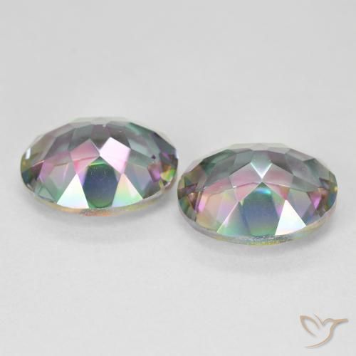 Gemme di Quarzo mistico Multicolore naturale da 9.09 ct, Ovale, VVS-VS