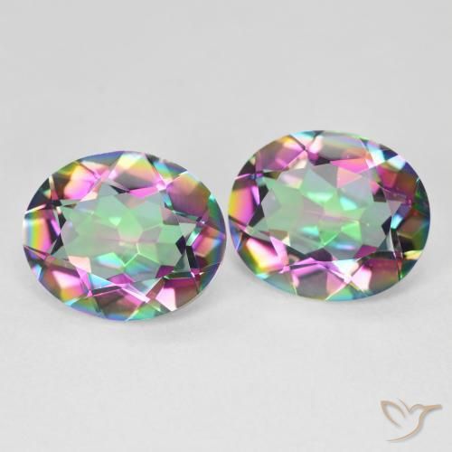 Gemme di Quarzo mistico Multicolore naturale da 7.84 ct, Ovale, VVS-VS