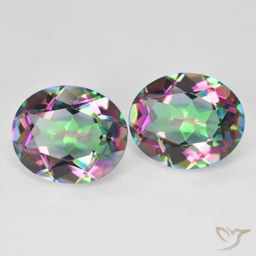 Gemme di Quarzo mistico Multicolore naturale da 9.18 ct, Taglio ovale, VVS-VS