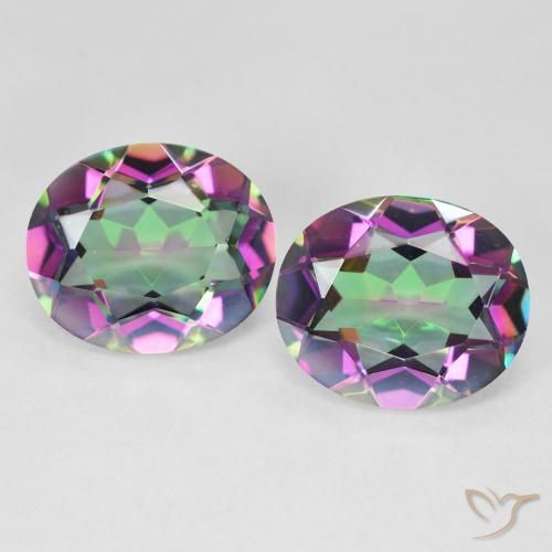 Quarzo mistico naturale multicolore da 8,46 ct, taglio ovale, VVS-VS