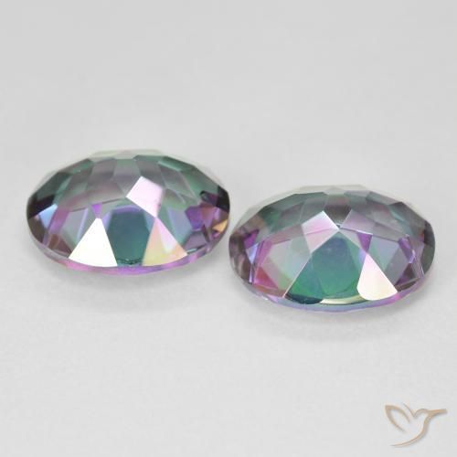 Quarzo mistico naturale multicolore da 8,46 ct, taglio ovale, VVS-VS