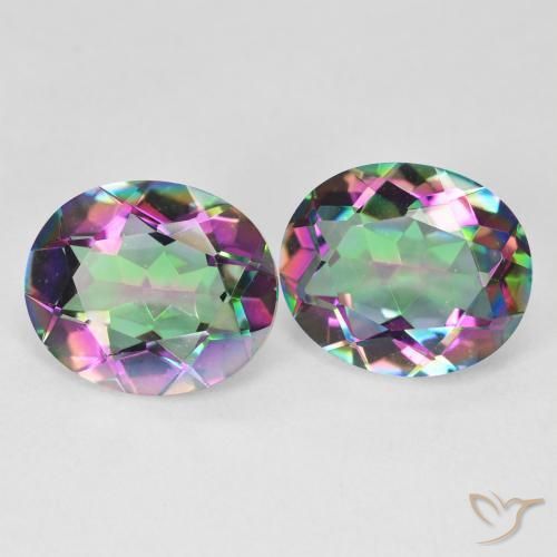 Gemme di Quarzo mistico Multicolore naturale da 8.72 ct, Ovale, VVS-VS