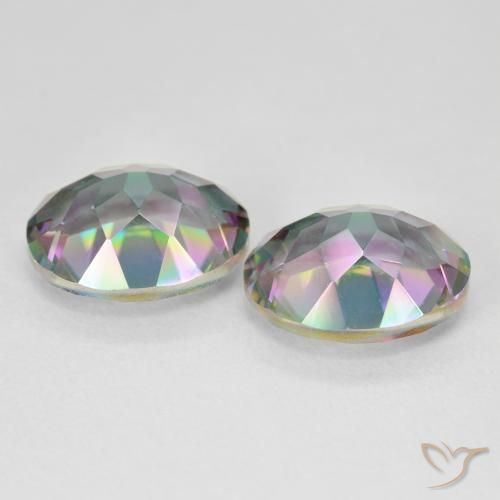 Gemme di Quarzo mistico Multicolore naturale da 9.14 ct, Ovale, VVS-VS