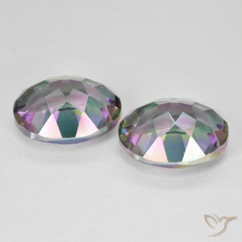 Gemme di Quarzo mistico Multicolore naturale da 9.52 ct, Taglio ovale, VVS-VS