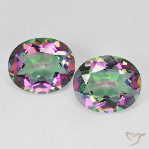 Gemme di Quarzo mistico Multicolore naturale da 9.31 ct, Taglio ovale, VVS-VS