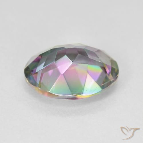Quarzo mistico naturale multicolore da 4,10 ct, taglio ovale, VVS