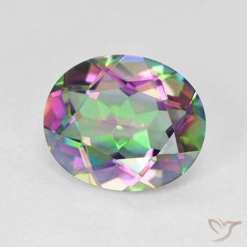 Quarzo mistico Multicolore naturale da 4.23 ct, Taglio ovale, VVS