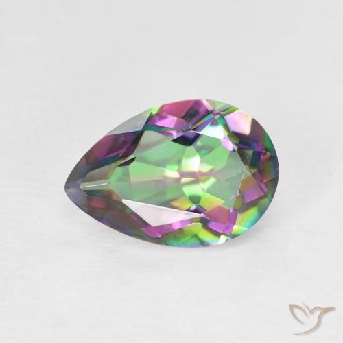1.76ct Naturale Multicolore Quarzo mistico, Forma a pera, VVS-VS