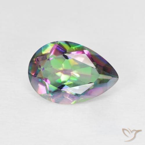 Quarzo mistico Multicolore naturale da 1.76 ct, Forma a pera, VVS-VS