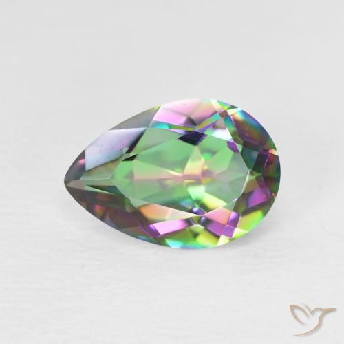 1.86ct Naturale Multicolore Quarzo mistico, Forma a pera, VVS-VS