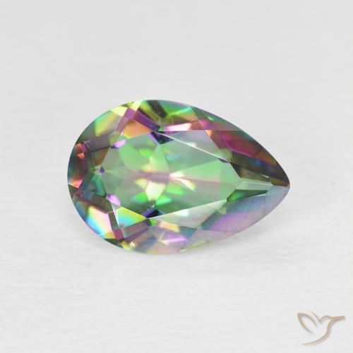Quarzo mistico Multicolore naturale da 1.86 ct, Forma a pera, VVS-VS