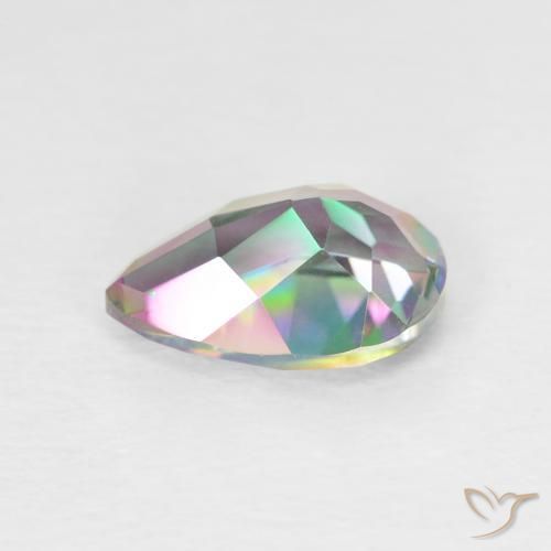 Quarzo mistico Multicolore naturale da 1.86 ct, Forma a pera, VVS-VS