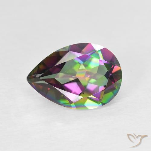1.78ct Naturale Multicolore Quarzo mistico, Forma a pera, VVS-VS