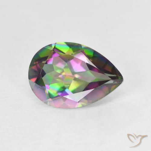 Quarzo mistico Multicolore naturale da 1.78 ct, Forma a pera, VVS-VS