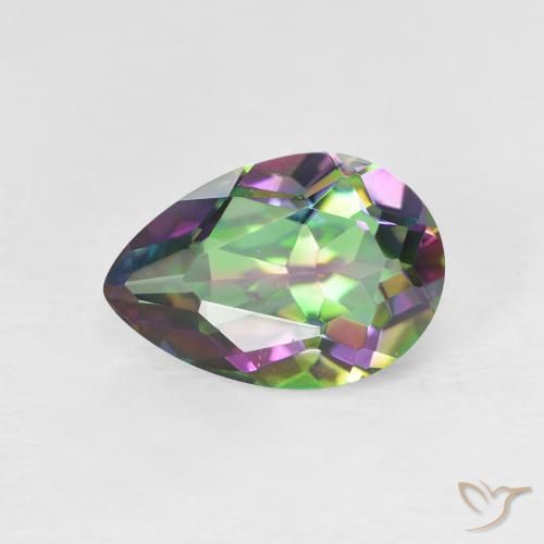 1.98ct Naturale Multicolore Quarzo mistico, Forma a pera, VVS-VS