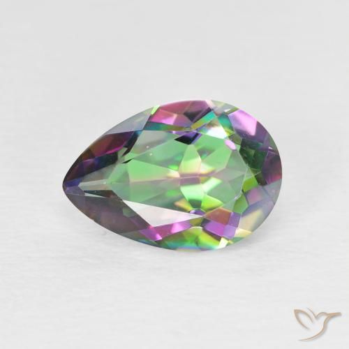 1.88ct Naturale Multicolore Quarzo mistico, Forma a pera, VVS-VS