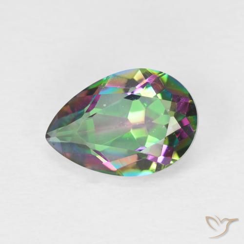 1.93ct Naturale Multicolore Quarzo mistico, Forma a pera, VVS-VS