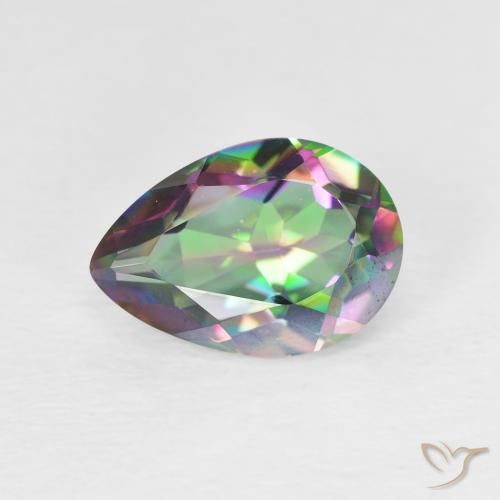 Quarzo mistico Multicolore naturale da 1.92 ct, Forma a pera, VVS-VS