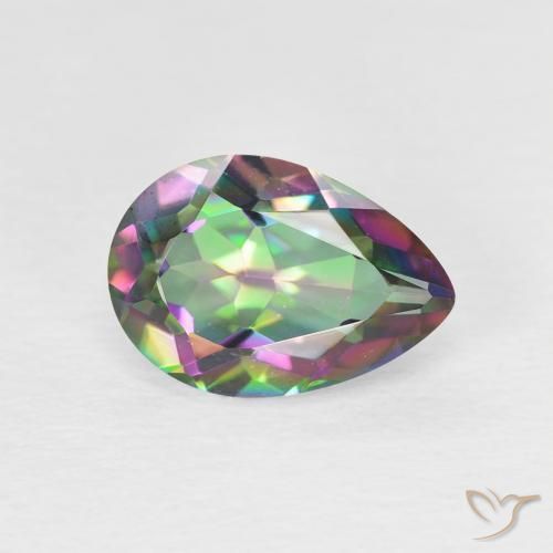 Quarzo mistico Multicolore naturale da 1.92 ct, Forma a pera, VVS-VS