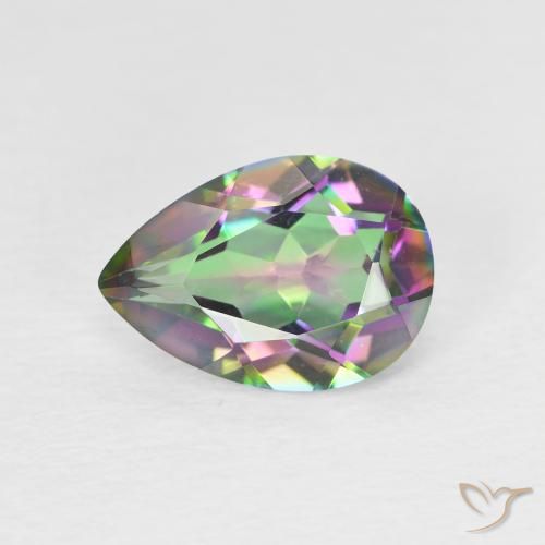 1.75ct Naturale Multicolore Quarzo mistico, Forma a pera, VVS-VS