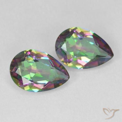 Gemme di Quarzo mistico Multicolore naturale da 3.70 ct, Forma a pera, VVS-VS