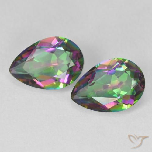 Gemme di Quarzo mistico Multicolore naturale da 3.86 ct, Forma a pera, VVS-VS