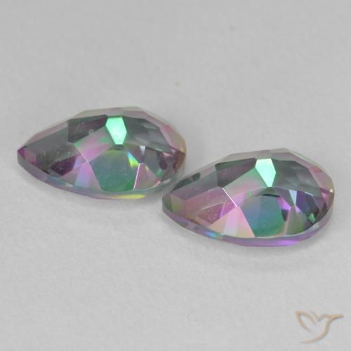 Gemme di Quarzo mistico Multicolore naturale da 3.84 ct, Forma a pera, VVS-VS