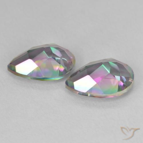 Gemme di Quarzo mistico Multicolore naturale da 3.75 ct, Forma a pera, VVS-VS