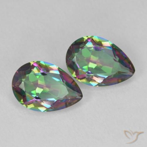 Gemme di Quarzo mistico Multicolore naturale da 3.71 ct, Forma a pera, VVS-VS