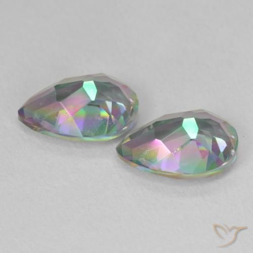 Gemme di Quarzo mistico Multicolore naturale da 3.71 ct, Forma a pera, VVS-VS