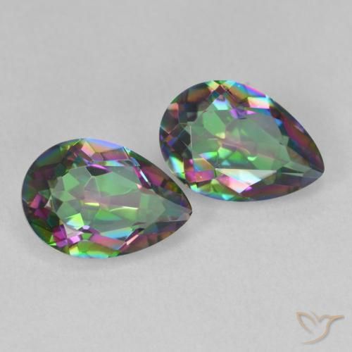 Gemme di Quarzo mistico Multicolore naturale da 3.72 ct, Forma a pera, VVS-VS