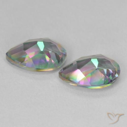 Gemme di Quarzo mistico Multicolore naturale da 3.72 ct, Forma a pera, VVS-VS