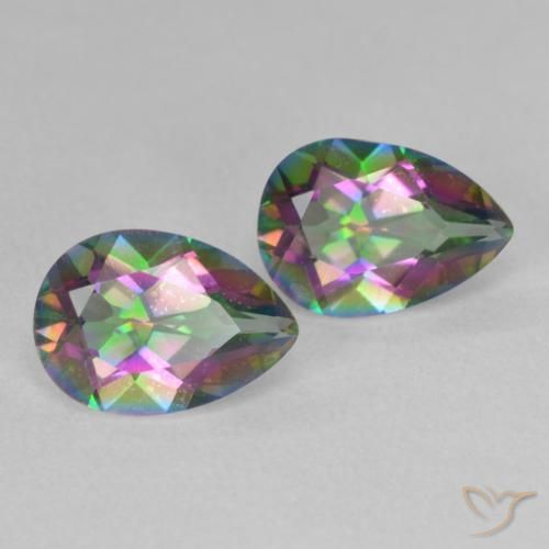 Gemme di Quarzo mistico Multicolore naturale da 3.51 ct, Forma a pera, VVS-VS