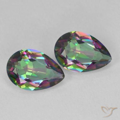 Gemme di Quarzo mistico Multicolore naturale da 3.66 ct, Forma a pera, VVS-VS