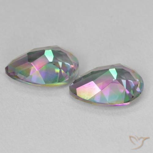 Gemme di Quarzo mistico Multicolore naturale da 3.66 ct, Forma a pera, VVS-VS