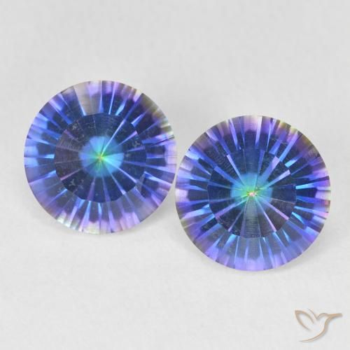 Quarzo mistico naturale multicolore da 3,31 ct, taglio rotondo, VS