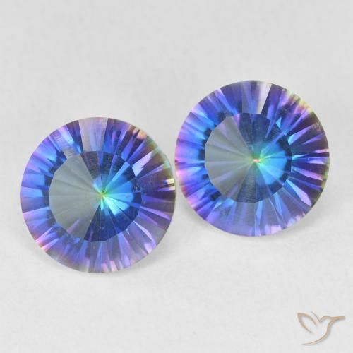 Quarzo mistico naturale multicolore da 3,31 ct, taglio rotondo, VS