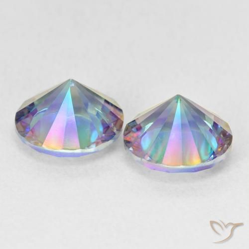 Gemme di Quarzo mistico Multicolore Blu naturale da 3.32 ct, Rotondo, VVS-VS