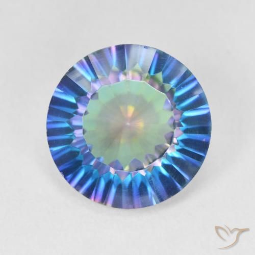 Quarzo mistico naturale multicolore da 5,18 ct, taglio rotondo, VVS-VS