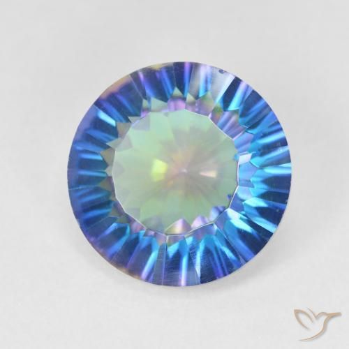 Quarzo mistico naturale multicolore da 5,18 ct, taglio rotondo, VVS-VS