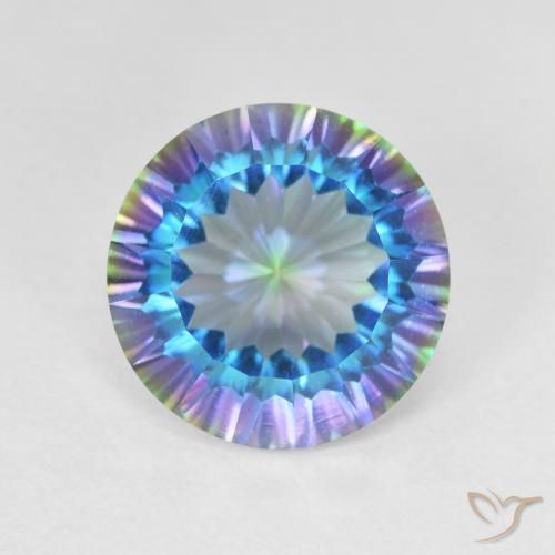 5.12ct Naturale Multicolore Quarzo mistico, Rotondo, VVS-VS