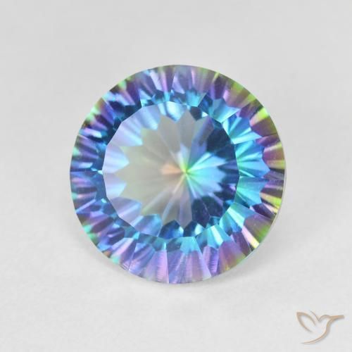 Quarzo mistico Multicolore naturale da 5.12 ct, Rotondo, VVS-VS