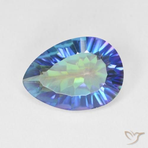 4.36ct Naturale Multicolore Quarzo mistico, Forma a pera, VVS-VS