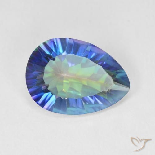 Quarzo mistico Multicolore naturale da 4.36 ct, Forma a pera, VVS-VS