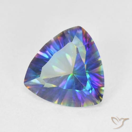 Quarzo mistico naturale multicolore da 2,02 ct, trillion, VVS-VS