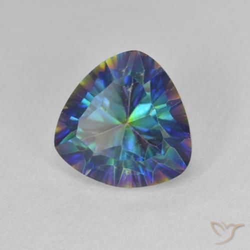 Quarzo mistico Multicolore Blu naturale da 3.50 ct, Taglio trillion, VS