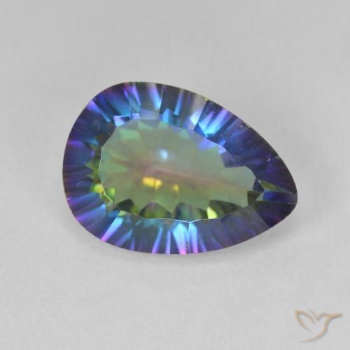 Quarzo mistico Multicolore Blu naturale da 4.85 ct, Forma a pera, VS