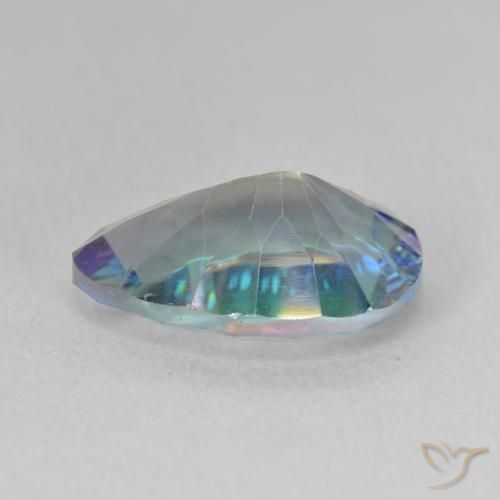Quarzo mistico Multicolore Blu naturale da 4.89 ct, Forma a pera, VVS-VS