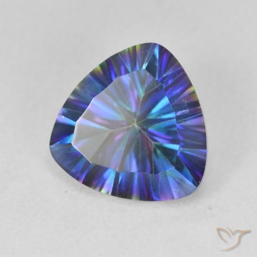 Quarzo mistico Multicolore Blu naturale da 3.10 ct, Taglio trillion, VVS-VS
