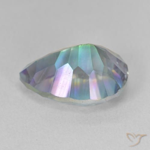 Quarzo mistico Multicolore Blu naturale da 6.28 ct, Forma a pera, VVS-VS